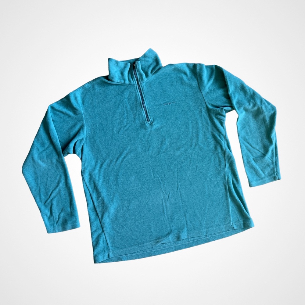 Patagonia Women’s Synchilla 1/4 Pullover Sweater L Aquamarine Blue Green